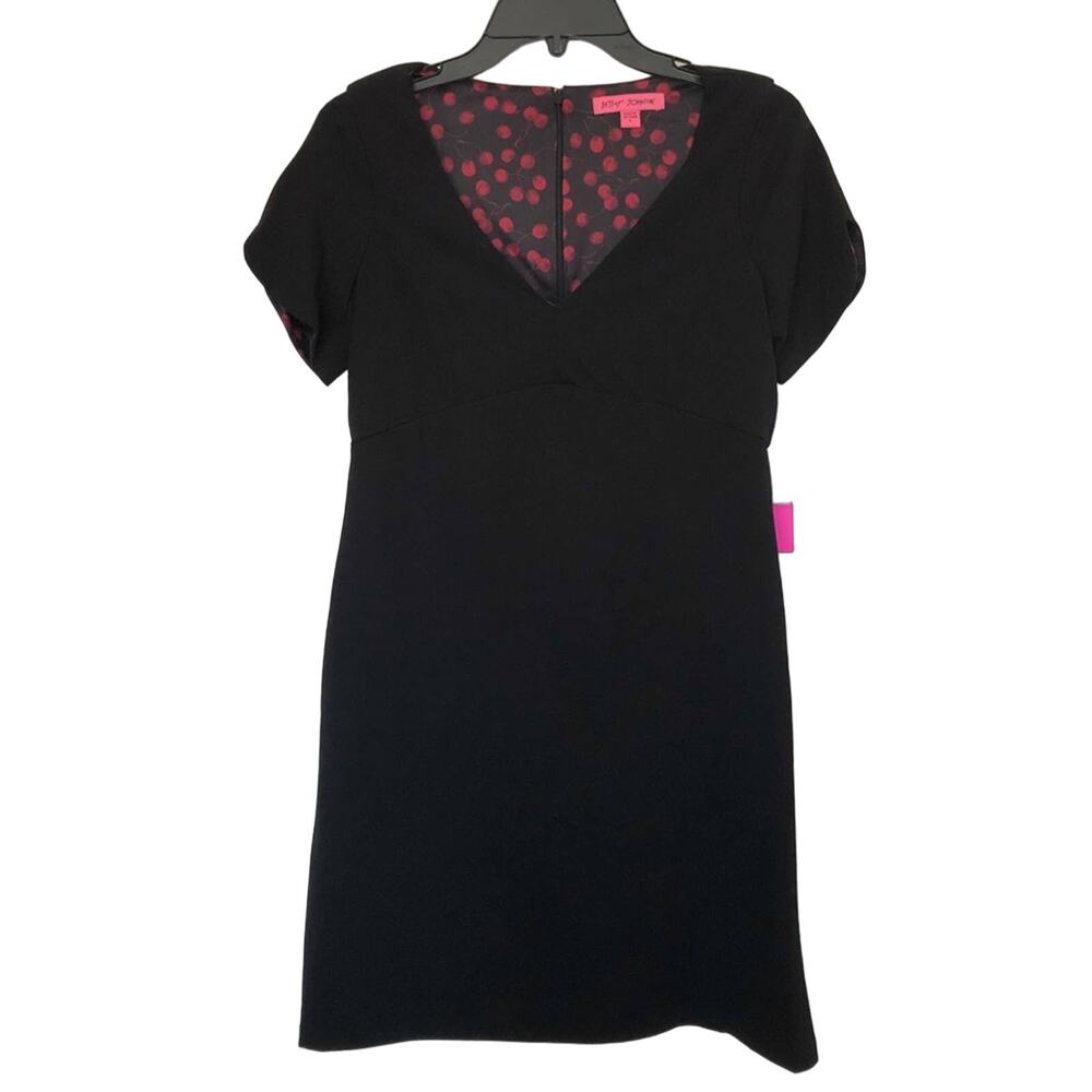 Betsy Johnson v neck shift dress LBD size 4